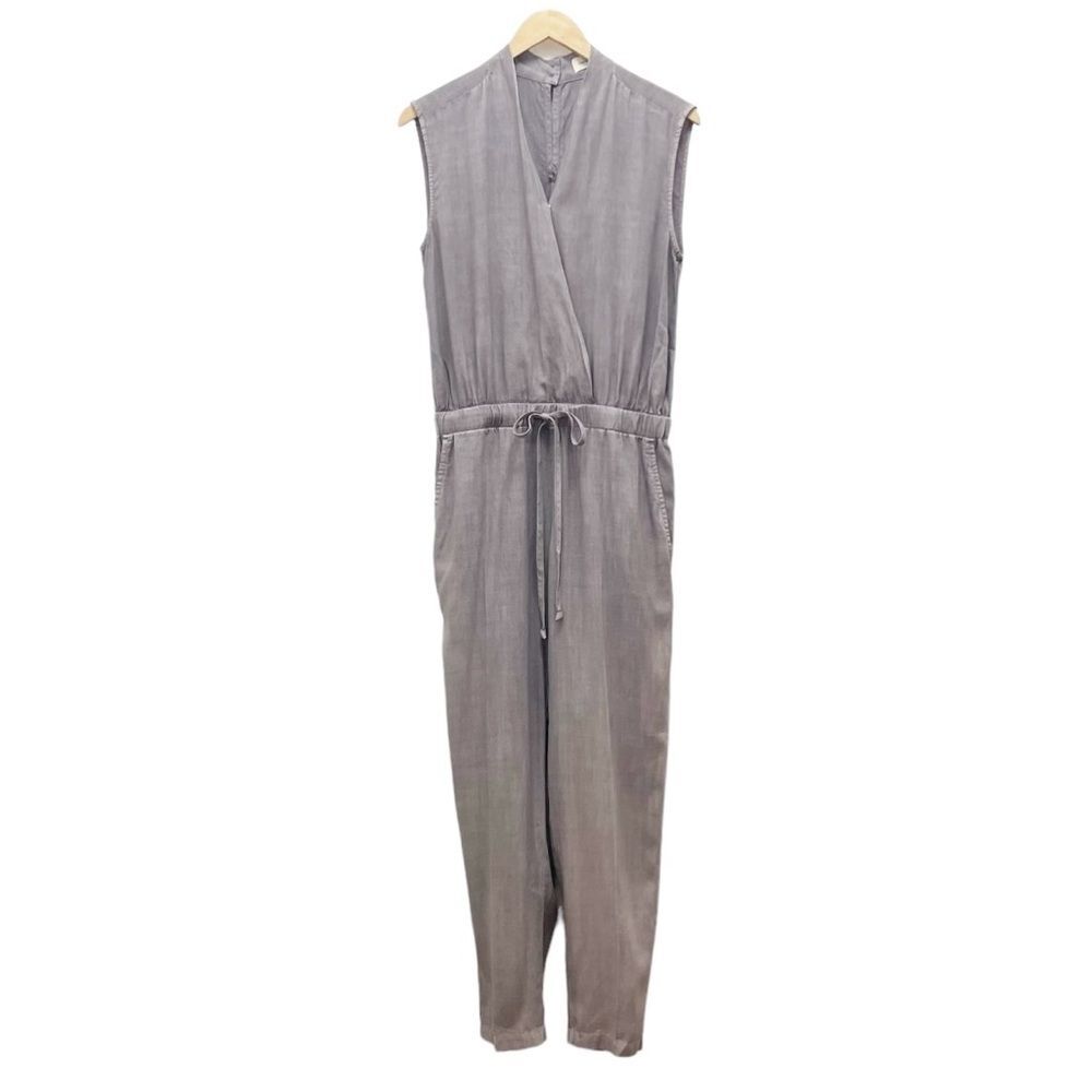Anthropologie Cloth & Stone Jenna Cropped Jumpsuit Lavender Gray Tencel Size XS - Picture 2 of 15